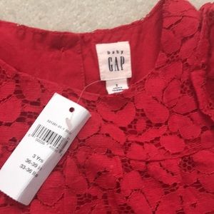 NWT baby GAP red lace 3T Dress